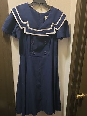 Bettie Page Navy and White Vintage Sailor Dress Women's 18W